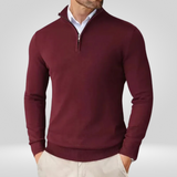 Pull Col Montant Zippé Coupe Épurée