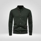 Cardigan Boutonné à Col Montant