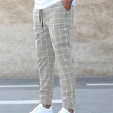 Pantalon à Carreaux Coupe Fuselée