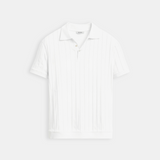 Polo Homme Texturé à Col Ouvert
