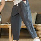 Pantalon Ample Plissé à Taille Élastique