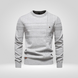Pull Tricoté Texturé à Motif Linéaire