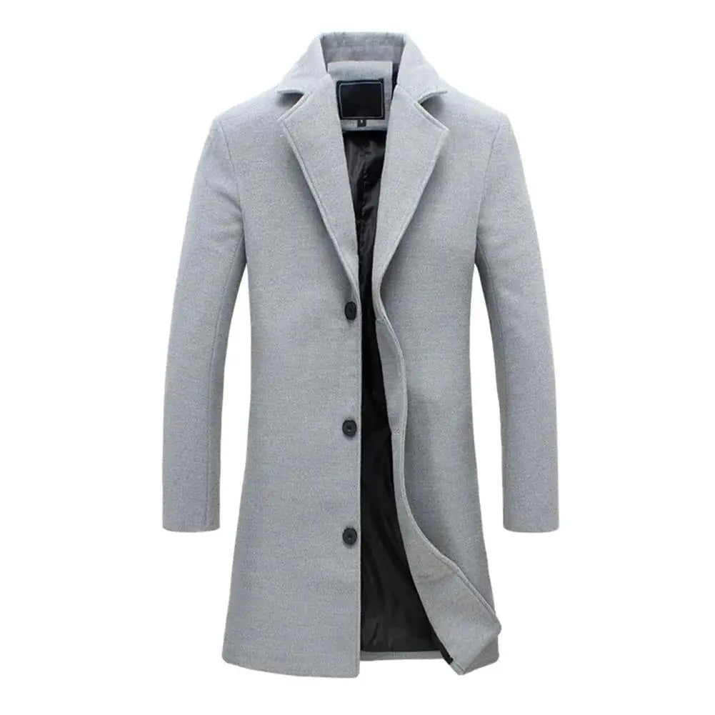 Manteau long droit d'hiver pour homme