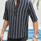 Chemise Rayée à Col Officier