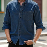 Chemise en Denim à Poche Poitrine