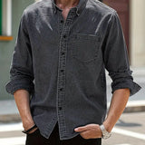 Chemise en Denim à Poche Poitrine