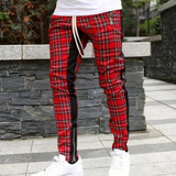 Pantalon Jogger à Carreaux Contrastés