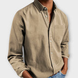 Chemise Homme en Lin avec Poche Poitrine