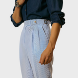 Pantalon Habillé Taille Haute à Pinces