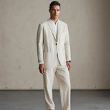 Costume deux-pièces homme en lin et coton