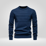 Pull Tricoté Texturé à Motif Linéaire