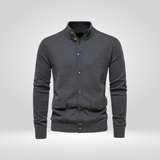 Cardigan Boutonné à Col Montant