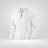Pull Texturé à Col Montant Zippé