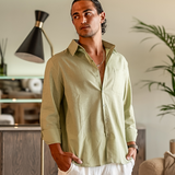 Chemise Texturée à Poche Poitrine