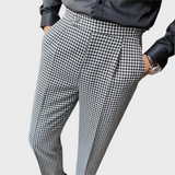 Pantalon Prince-de-Galles à Pinces Coupe Fuselée