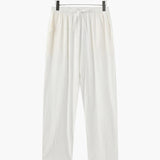Pantalon Plissé à Taille Élastique et Cordon