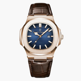 Montre chronographe homme 41 mm bracelet cuir