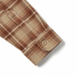 Chemise en velours côtelé à carreaux pour homme avec poches poitrine et boutons