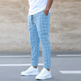 Pantalon à Carreaux Coupe Fuselée