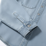 Chemise en jean pour homme coupe ample vintage en coton à manches longues
