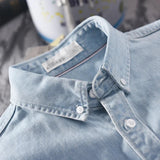 Chemise Homme en Denim à Col Mao
