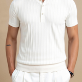 Polo Homme Texturé à Col Ouvert