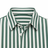 Chemise à rayures pour homme avec poches asymétriques et manches longues
