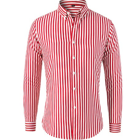 Chemise Rayée à Col Boutonné
