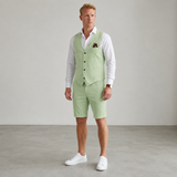 Ensemble homme gilet et short aspect lin