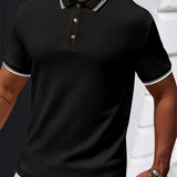 Polo Homme Texturé à Manches Courtes