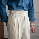Pantalon Homme Plissé Taille Croisée