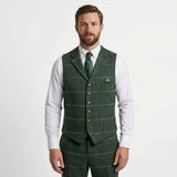 Gilet en tweed à col à revers pour homme