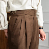 Pantalon Homme Plissé Taille Croisée