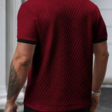 Polo Homme Texturé à Col Contrasté