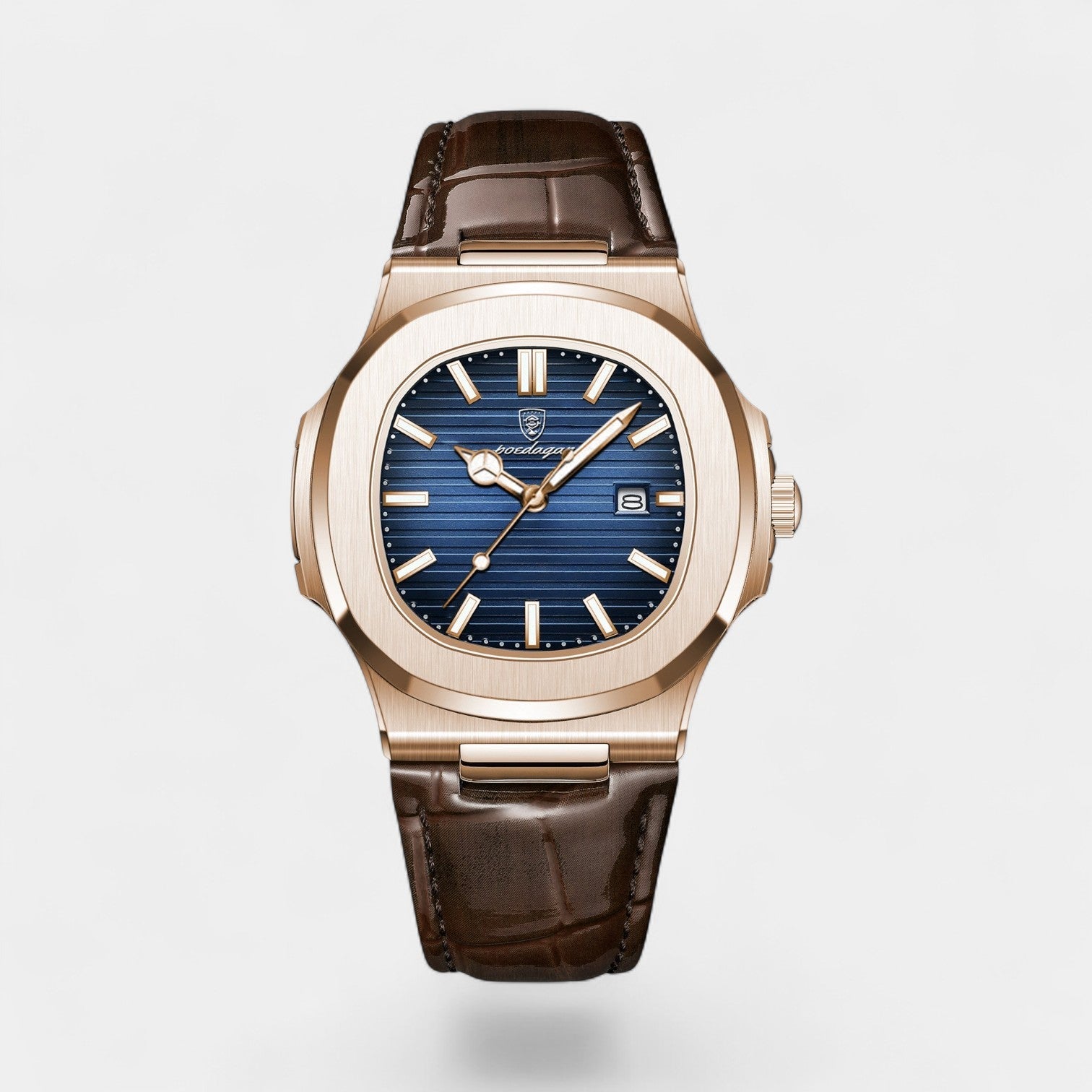 Montre pour Homme Bracelet Cuir – Quartz Lumineuse et Étanche 40 mm