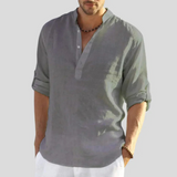 Chemise Homme Col Mao en Lin