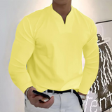 Chemise Homme Col Mao à Manches Longues