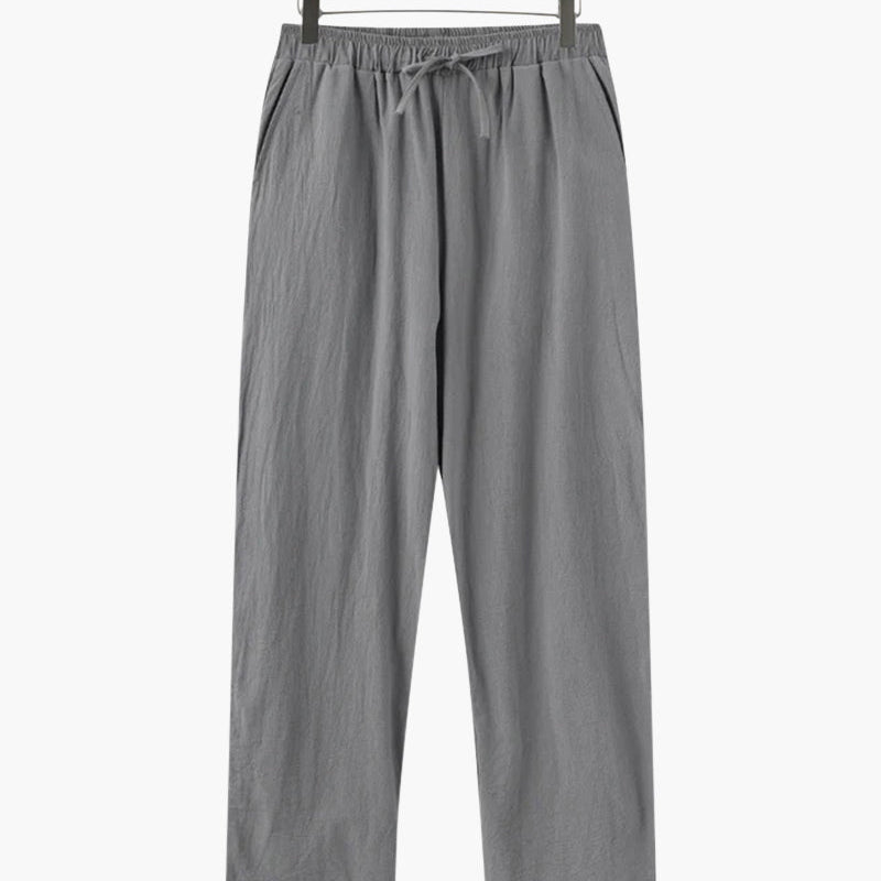 Pantalon Ample Texturé à Taille Froncée