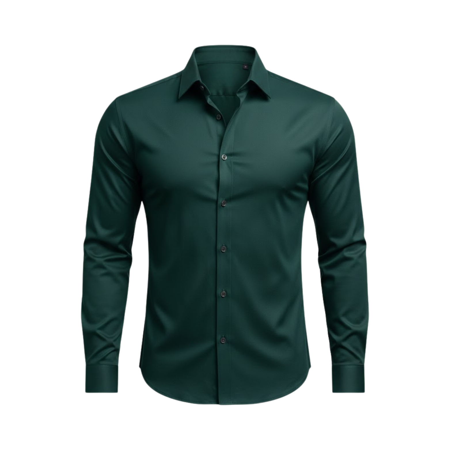 Chemise cintrée à manches longues avec col classique et tissu extensible