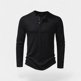 T-shirt homme manches longues à boutons – mélange technique casual raffiné