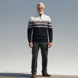 Pull Homme Tricoté à Col Montant Zippé