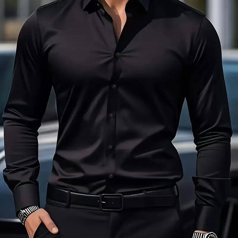 Chemise Homme Ajustée à Col Classique