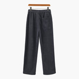 Pantalon Large Texturé à Cordon Contrasté