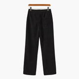 Pantalon Large Texturé à Cordon Contrasté
