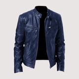Veste Homme en Similicuir à Col Montant