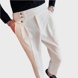 Pantalon Habillé à Double Boutonnage Latéral