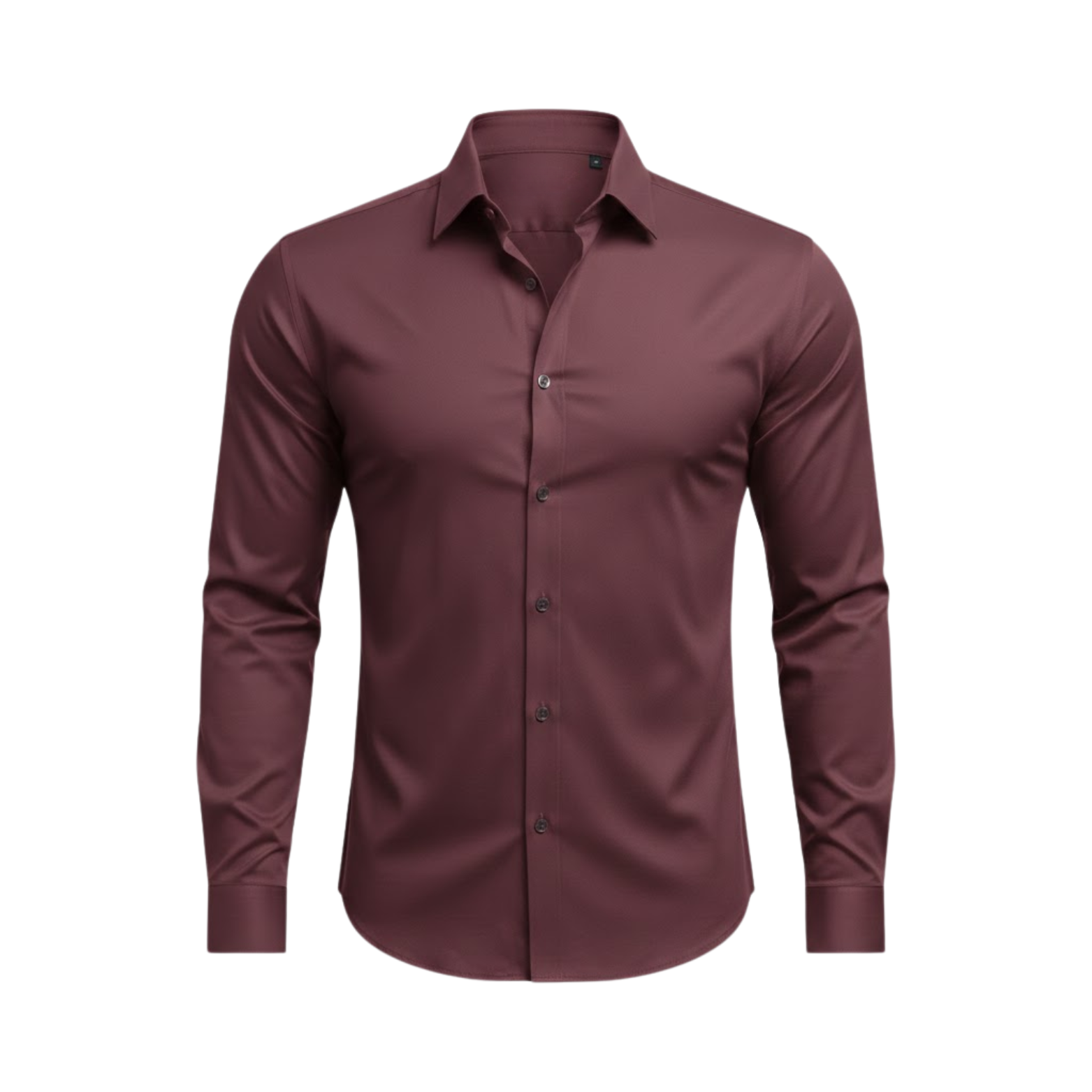 Chemise cintrée à manches longues avec col classique et tissu extensible