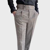 Pantalon Prince-de-Galles à Pinces Coupe Fuselée