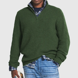 Pull Tricoté Col Zippé Homme