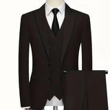 Costume trois pièces homme coupe slim avec gilet croisé